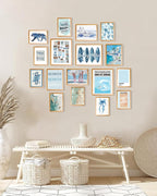 KBKBART Coastal Cowgirl Room Decor Aesthetic Set of 17, Coasta l Granddaughter Room Decor, Blue coastal Cowgirl Wall Art Prints, Trendy Beachy Wall Decor for Dorm Bedroom, Preppy Surf Posters for Teen Girls, Coastal cowgir l Decor (Unframed)