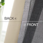 MIULEE Linen Texture Curtains for Bedroom Solid 100% Blackout Thermal Insulated Grey Curtains Grommet Room Darkening Curtains/Draperies Luxury Decor for Living Room Nursery 52x120 Inch (2 Panels)