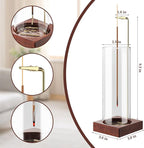 Incense Holder,Wooden Incense Holder for Sticks with 20 Incense Sticks, Anti-ash Incense Burner with Glass Ash Catcher for Meditation Yoga Spa Gift Home Decor