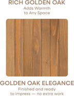 Homeforia 48 inch Golden Oak Floating Shelf, High End Solid Real Wood 48inch Small Floating Shelves for Wall Mounted, Oak Wooden 48in Floating Shelves, Heavy Duty Bracket, 48 X 6.5 X 1.75 in, Set of 3