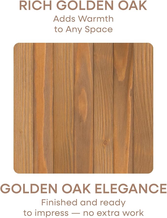 Homeforia 48 inch Golden Oak Floating Shelf, High End Solid Real Wood 48inch Small Floating Shelves for Wall Mounted, Oak Wooden 48in Floating Shelves, Heavy Duty Bracket, 48 X 6.5 X 1.75 in, Set of 2