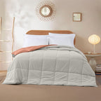 Modern Threads Down Alternative Reversible Comforter Orange Rust/Beige King