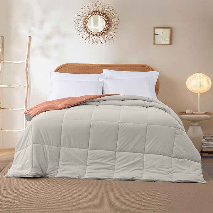 Modern Threads Down Alternative Reversible Comforter Orange Rust/Beige Queen