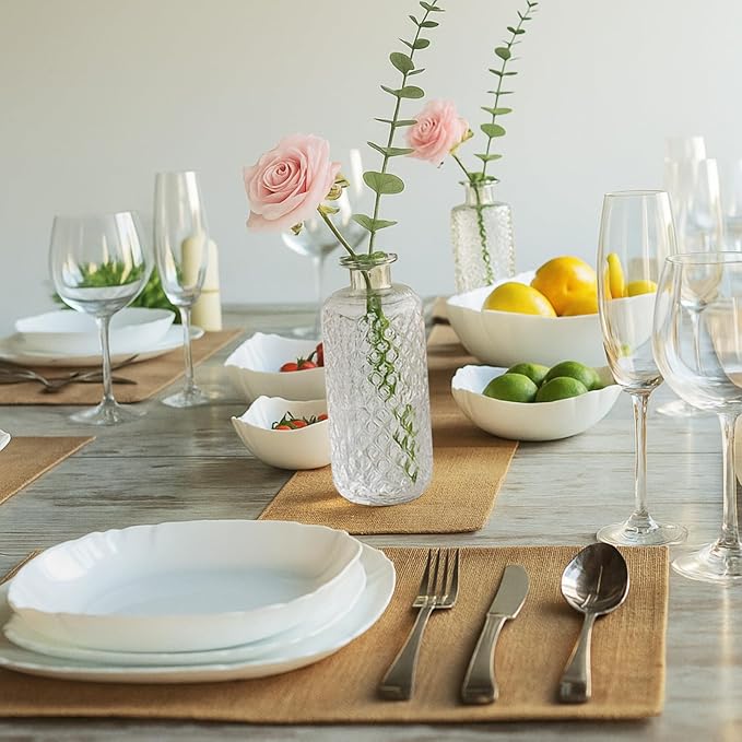 Honeydak Set of 24 Plastic Bud Vases, Vintage Decorative Mini Flower Vases Bulk for Table Centerpieces, Wedding Reception, Home Decor, Housewarming Gifts (Micro-Diamond)