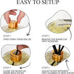 Reed Diffuser Set, 6.7oz(200ml) Fresh Scented Diffuser for Home with 6 Sticks,Home Fragrance Scent Essential Oil Stick Diffuser for Bathroom Shelf Decor