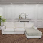 Easy-Going Sectional Couch Covers for Dogs L Shape Sofa Cover Reversible Sofa Slipcover Chaise Lounge Cover Furniture Protector Cover for Pets Dog Cat (42 x 52 inches, Beige/Beige)