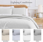 Southshore Fine Living, Inc. Twin XL Comforter Quilt Bedding Set, Dorm Room Bedding Essentials, Stain Resistant, Machine Washable Bedspread, XL/Twin Grey Quilt Bed Spread with Pillow Sham, Light Grey