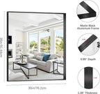 Black Bathroom Mirror, 30x36 Inch Rectangular Framed Mirror, Large Wall Mounted Bathroom Vanity Mirror Over Sink for Bedroom,Restroom, Living Room, Hangs Vertically or Horizontally
