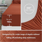 CozyLux Full Size Comforter Sets Burnt Orange - 7 Pieces Bed in a Bag Full, Luxury Soft Bed Set for All Seasons, Bedding Set with Down Alternative Comforter, Sheets, Pillowcases & Shams, Terracotta