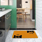Mingnei Hi Bye Cat Welcome Doormat - Funny Black Cat Lover Floor Mat for Home, Kitchen, Entrance - Indoor/Outdoor Entryway Rug 30x17 (Orange)