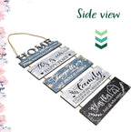 Wooden Collage Panels Home Positive Affirmations Wall Art - Wall Plaques for Living Room,Bedroom,Dining Room,Bathroom - Multicolor Family Rustic Farmhouse Wall Decor 5pcs