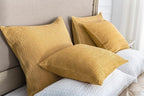26x26 Pillow Covers Boho Euro Shams Set of 2 Decorative Throw Pillow Covers Cotton Large Square Pillowcase for Couch Bed, Yellow