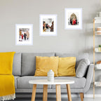 10x14 Picture Frame Set of 12 for 30 x 40 cm Diamond Art Painting, Display 8.5x11 with Mat or 10x14 without Mat, Wood 10 by 14 Wall Gallery Poster Photo Frames Bulk with 8.5x11 Mat,12 Pack, White