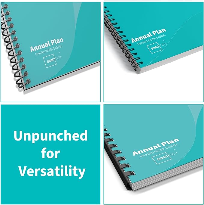 Binditek 200 Pack 10 Mil PVC Binding Report Covers, 8.5 x 11 Inches, Letter Size, Square Corners, Un-Punched, Office Supplies