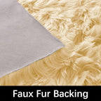 Latepis Yellow Area Rug for Living Room 6x9 Faux Fur Fluffy Rug Washable Sheepskin Rugs for Bedroom Boho Furry Rugs, Rectangle