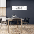 The Best Memories Are Made Gathered Around The Table Wall Decor: Farmhouse Kitchen Wall Art Framed Large Rustic Kitchen Sign Modern Dining Room Wall Decor Hanging Wall Plaques 12"x40"