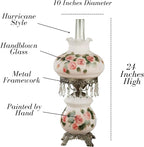 Touch of Class Adelaide Hurricane Style Table Lamp - Victorian Aesthetic - Scalloped Glass - Antique Parlor Lamp
