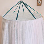 Kertnic Luxurious Bed Canopy for Girls & Adults, Large Elegant Double Layer Bed Curtain Canopy Drapes, Round Dome Lace Princess Canopies Netting (Fresh)