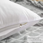 Oubonun 16 x 16 Throw Pillow Inserts Set of 2-100% Cotton Cover - White Couch Bed Decorative Pillow Pair