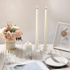 IYOUYA Clear Glass Candlestick Holders 24PCS, 2.1" H Taper Candle Holders Bulk for Pillar Candles, Taper Candles, Glass Candle Holders for Wedding, Party&Festival