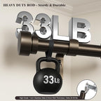 Oneach Brown Curtain Rods for Windows 66 to 120 Inch, 1 Inch Pole Adjustable Length Heavy Duty Metal Curtain Rod Set, for Outdoor Bedroom Kitchen Living Room (16 to 120 Inch)