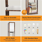 OUTON Floor Lamp with Shelves, Dimmable Shelf Floor Lamp with Remote, 1USB & 1 Type C Ports, 1 Power Outlet, Modern Standing Lamp with 4 Color Temperature for Living Room, Bedroom, Vintage