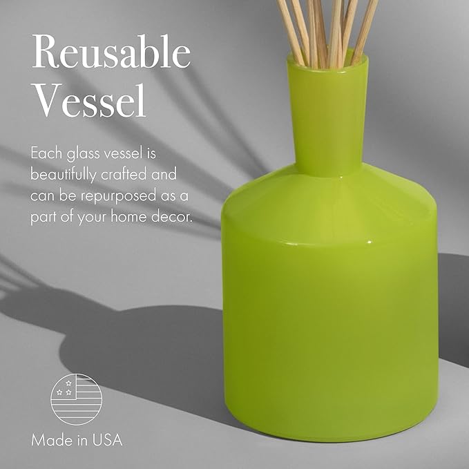 LAFCO New York Classic Reed Diffuser, Rosemary Eucalyptus - 6 oz - Up to 3 Months Fragrance Life - Reusable Glass Vessel - Natural Wood Reeds - Made in The USA