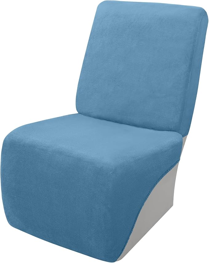 Arfntevss Sectional Recliner Couch Covers Velvet Corner Sectional Sofa Cover for Reclining Couch Stretch Soft L Shape Recliner Slipcover Washable Additional Seat Protector (1 Seat Cover, Light Blue)