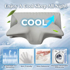 Cervical Pillow for Neck Pain Relief, Cooling Contour Memory Foam Pillows Support Odorless Ergonomic Neck Pillow Adjustable Orthopedic Bed Pillow for Side Back Stomach Sleeper with Pillowcase