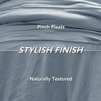 CozyLux Full Size Comforter Set Grayish Blue, 7 Pieces Soft Pinch Pleat Bed in a Bag Full Comforter Set with Sheets, Boho Bed Set with Down Alternative Comforter, Sheets, Pillowcases & Shams