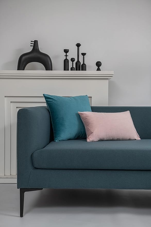 12x20 Throw Pillow Covers Pink: 2 Pack Cozy Soft Velvet Rectangular Decorative Pillow Cases for Farmhouse Home Decor