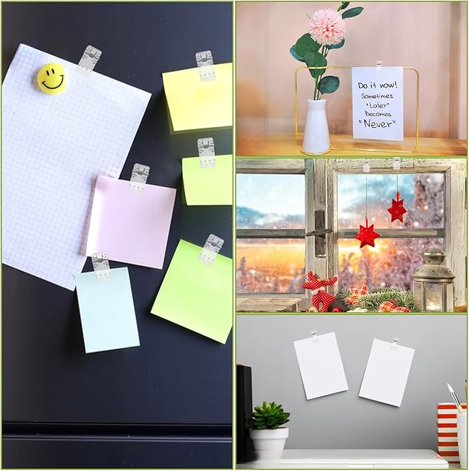 30 Pieces Self Adhesive Clips, Tapestry Wall Hanging Clips, Plastic Hanging Spring Clips Wall Clips Light Clips Photo Clips Poster Clips for Office Home Poster Photo Flag Decorations, Clear