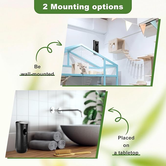 12 Pack Automatic Air Freshener Spray Dispenser,Wall Mounted or Free Standing Auto Freshener Dispenser Aerosol Sprayer for Hotel Office Living Room Bathroom Commercial Place,Black