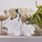 Guichifun Fairy Statue Collection Home Decoration - White Leaf Angel Girls Resin Home Decor for Outside or Inside Rustic Garden Grave Decorations for Cemetery Figurines Gift 5 x 3 x 7.5 Inch