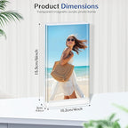 4 Pack 4×6 Magnetic Acrylic Picture Frames - 10+10mm thick Vertical Free Standing Tabletop Display Aesthetic for Bedroom or Office Memory & Gift Perfection