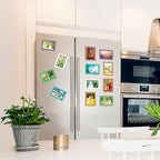 CRUGLA 12 Packs Colorful 4x6 Magnetic Picture Frames for Refrigerator Locker, Colored Peel and Stick Frame Bulk, 4 by 6 Photo Holders for Fridge Dishwasher Whiteboard, 6 Colors