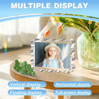 Aheroi 4x6 Acrylic Picture Frames, 3 Pack Clear Scalloped Acrylic Photo Frame Freestanding Magnetic Picture Frames for Desktop, Transparent Thickened Double Sided Picture Frame, Exclusive Shape Design