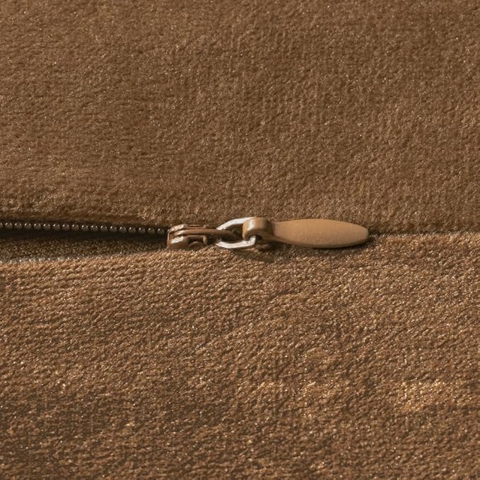 Throw Pillow Cases 20x20 Golden Brown: 2 Pack Cozy Soft Velvet Square Decorative Pillow Covers for Farmhouse Home Decor