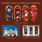 PANTASY Vintage European Grand Theater Building Set-Modular Model with Crystal Chandelier, Transparent Dome&Expandable Street Scenes Retro Collectible Theater Architecture for Adults &Home Décor Gift