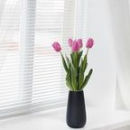 D'vine Dev 8 Inch Raven Grain Elegant Oval Ceramic Vase for Flowers, Home Décor Vase with Design Box, VS-LD-A-3