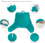 Nestl Reading Pillow for Kids, Small Bed Pillow, Back Pillow for Sitting in Bed, Memory Foam Chair Pillow, Reading & Bed Rest Pillows, Teal Back Pillow for Bed, Arm Pillow with Pockets