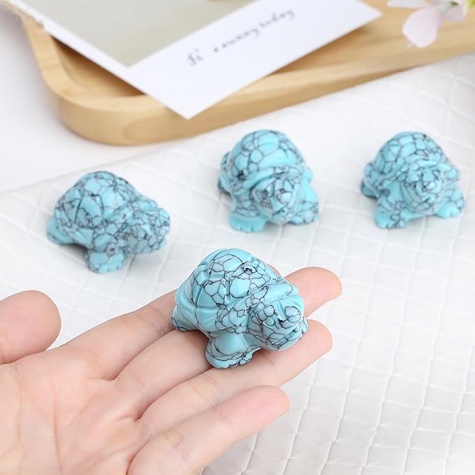 QINJIEJIE Travel Turtle Figurines for Travelers Best Travel Gifts for Women Men Green Turquoise Crystal Healing Crystals Sea Turtle Lovers Office Desk Decor Good Luck Gifts for Traveling Abroad