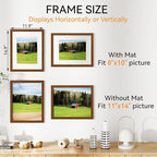 IBUYKE 11 x14 Picture Frame,Solid Oak Wood 11x14 Photo Frame with Mat to 8x10,11x14 Picture Frames With Tempered Glass,Wall Mount Display,Home Decor,Walnut Oak 14 x 11 Frame,UWPF1114H