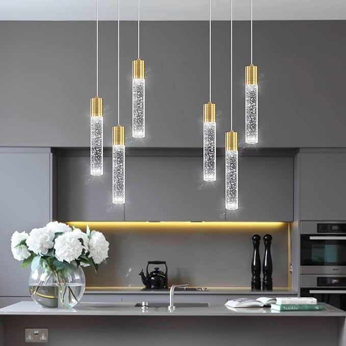 3-Lights Pendant Lights Modern LED Kitchen Island Light Bubble Pendant Light Pendant Lighting for Kitchen Island Dining Room Ceiling Hanging Lights Bedroom Mini Pendent Spot Lights