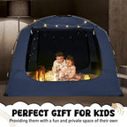 Bed Tent Bed Canopy Breathable 100% for Adult and Kids Light Reduction Sleeping Dream Tents Indoor Portable Big Space with String Light 4 Doors Twin Full Queen King Size