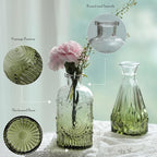 Bud Vases Set of 12,Glass Bud Vases in Bulk,Small Flower Vases for Centerpieces,Mini Vintage Vase for Wedding, Home Table Decor,Christmas,Party Decoration,Green