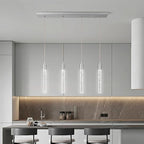 Kitchen Island Lighting Modern Light Fixture Chrome Pendant Light Dimmable LED Chrome Finish Mini Crystal Pendant Lights for Dining Room Living Room（4-Light）