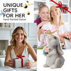 Solar Bunny Statues Light for Garden - Color-Changing Rainbow LED Butterfly,Rabbit Figurine Decor Auto On/Off,Easter Gifts for Yard Balcony & Patio Ornaments (Colorful Light)