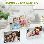5x7 Acrylic Picture Frame 10 Pack, Clear Picture Frames Double Sided Magnetic Acrylic Frames Freestanding Photo Block Frame Desktop Display Floating Frameless Frame Stand
