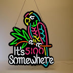 Ultrathin Its 5 00 O'clock Some Where Neon Sign Art Wall Lights for Bedroom Windows Glass Hotel Pub Cafe Wedding Birthday Party Gifts